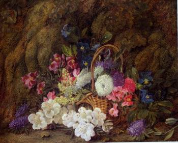 Floral, beautiful classical still life of flowers.076